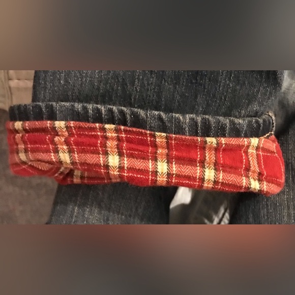 Eddie Bauer Flannel Lined Jeans Distressed Worn Size 12 - Picture 7 of 7